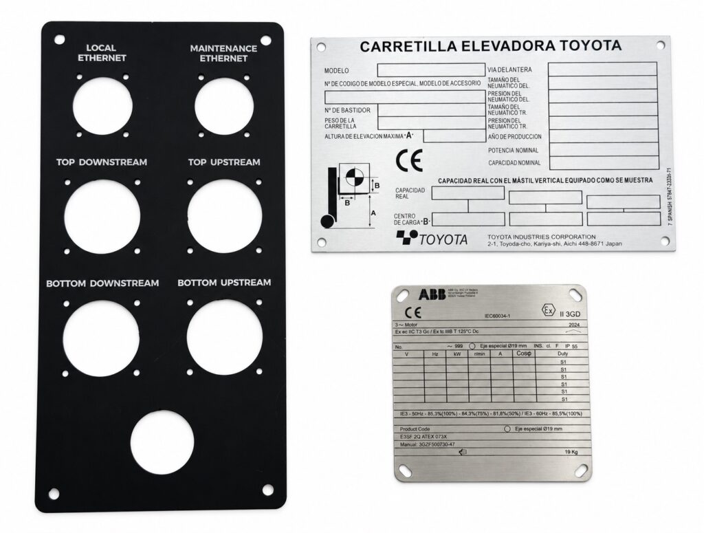Marcatge làser sobre metall per a plaques identificatives industrials